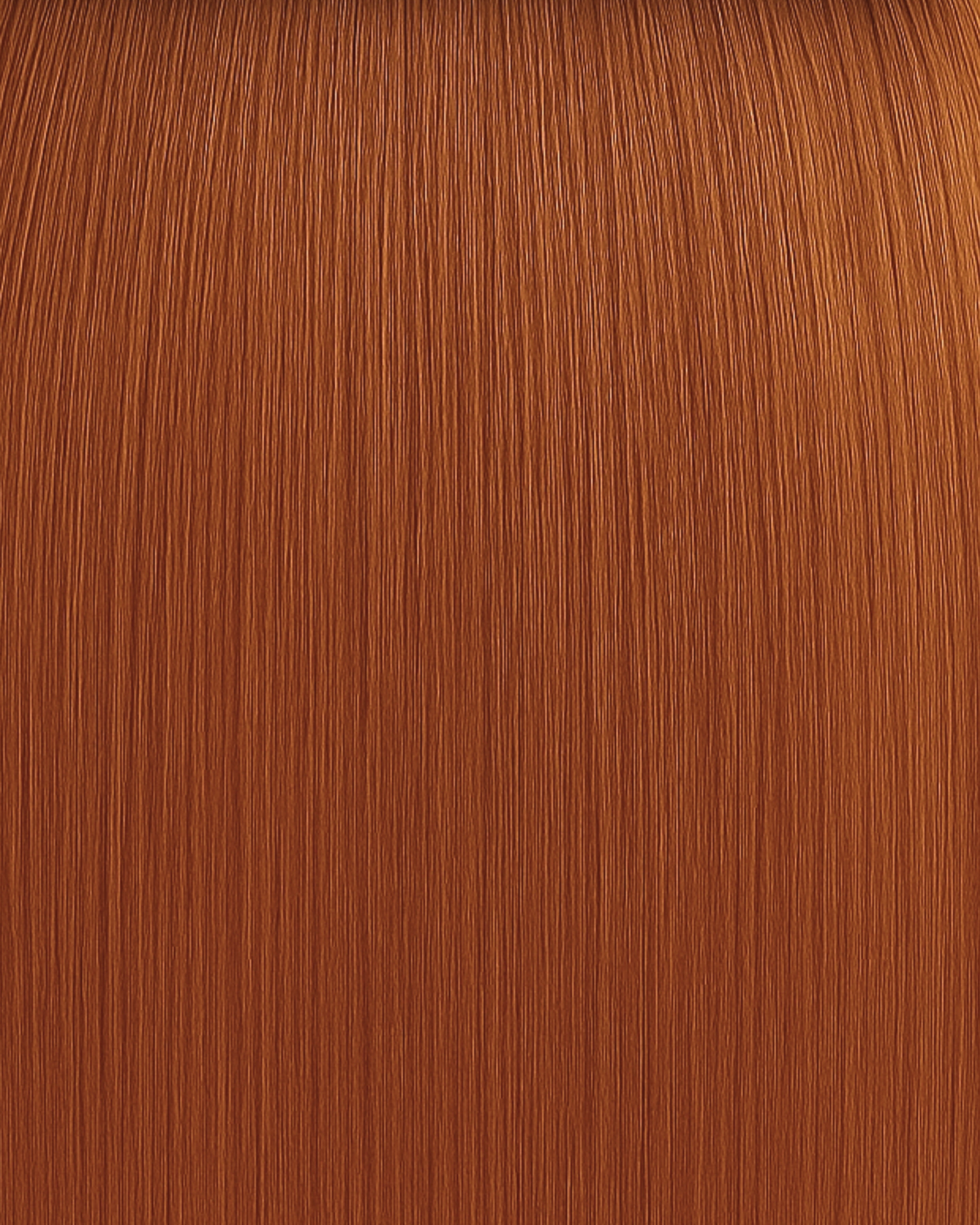 Stitched Hair Brave Genius Weft™ extensions in natural red with level 7 copper tone, shown in sleek warm-toned strands.