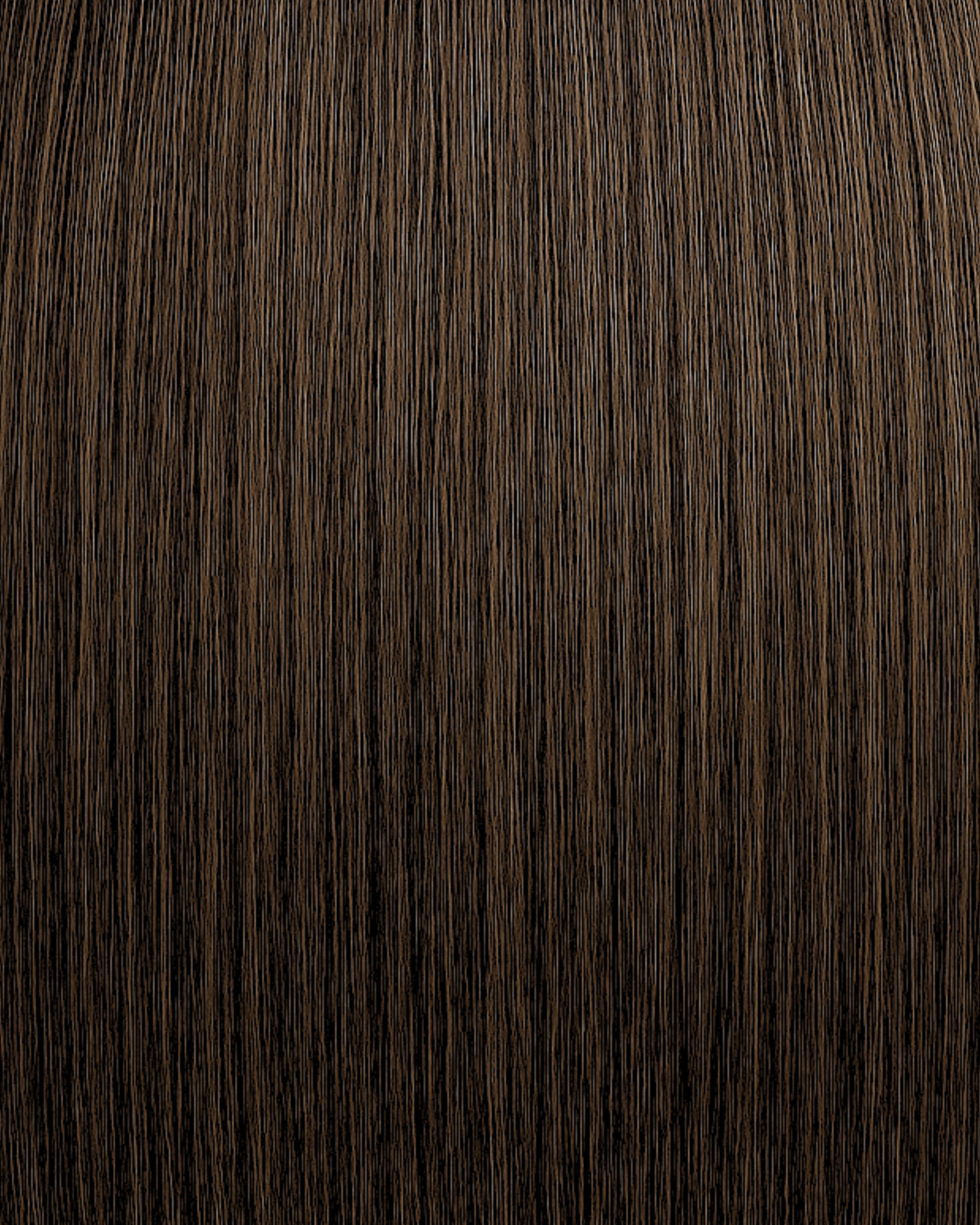 Stitched Hair Purpose Seam Weft™ extensions in level 3 neutral dark brunette, shown in long smooth strands for professional use.