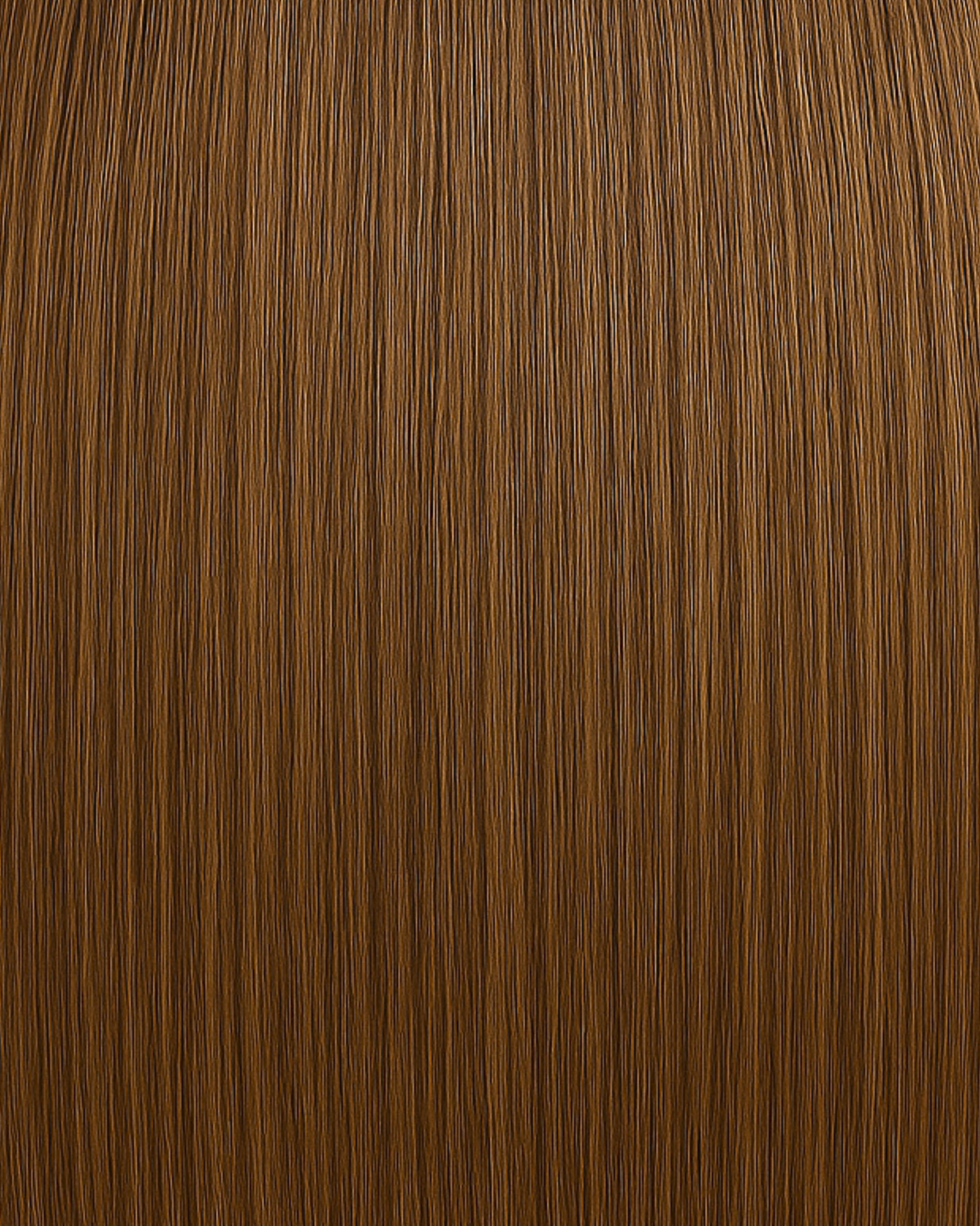 Stitched Hair Worthy Genius Weft™ extensions in golden brown with level 6 warm tone, shown in smooth, rich brunette strands.