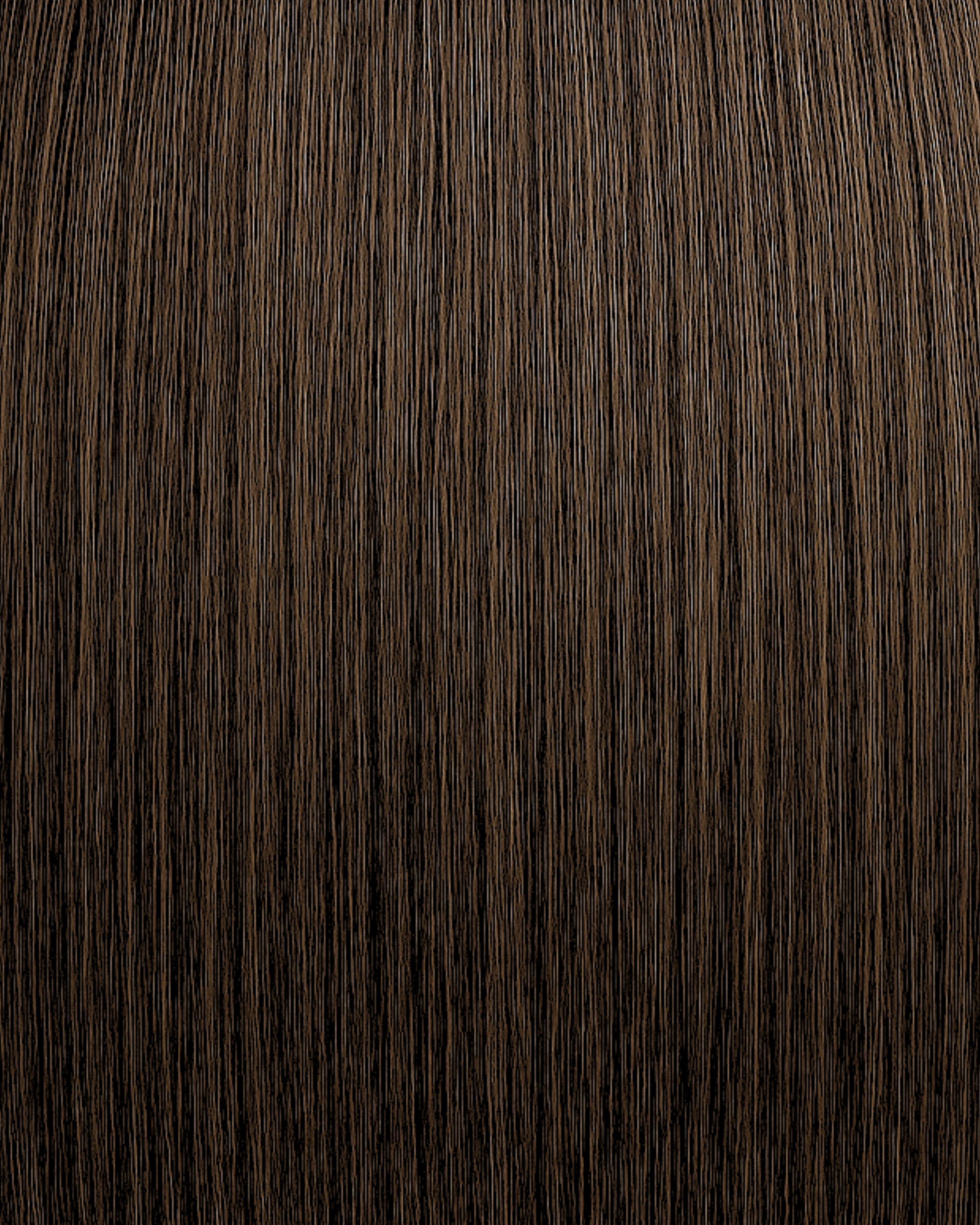 Stitched Hair Flourish Genius Weft™ extensions in chocolate brunette with 4 neutral tone, shown in long, smooth, deep brown strands.